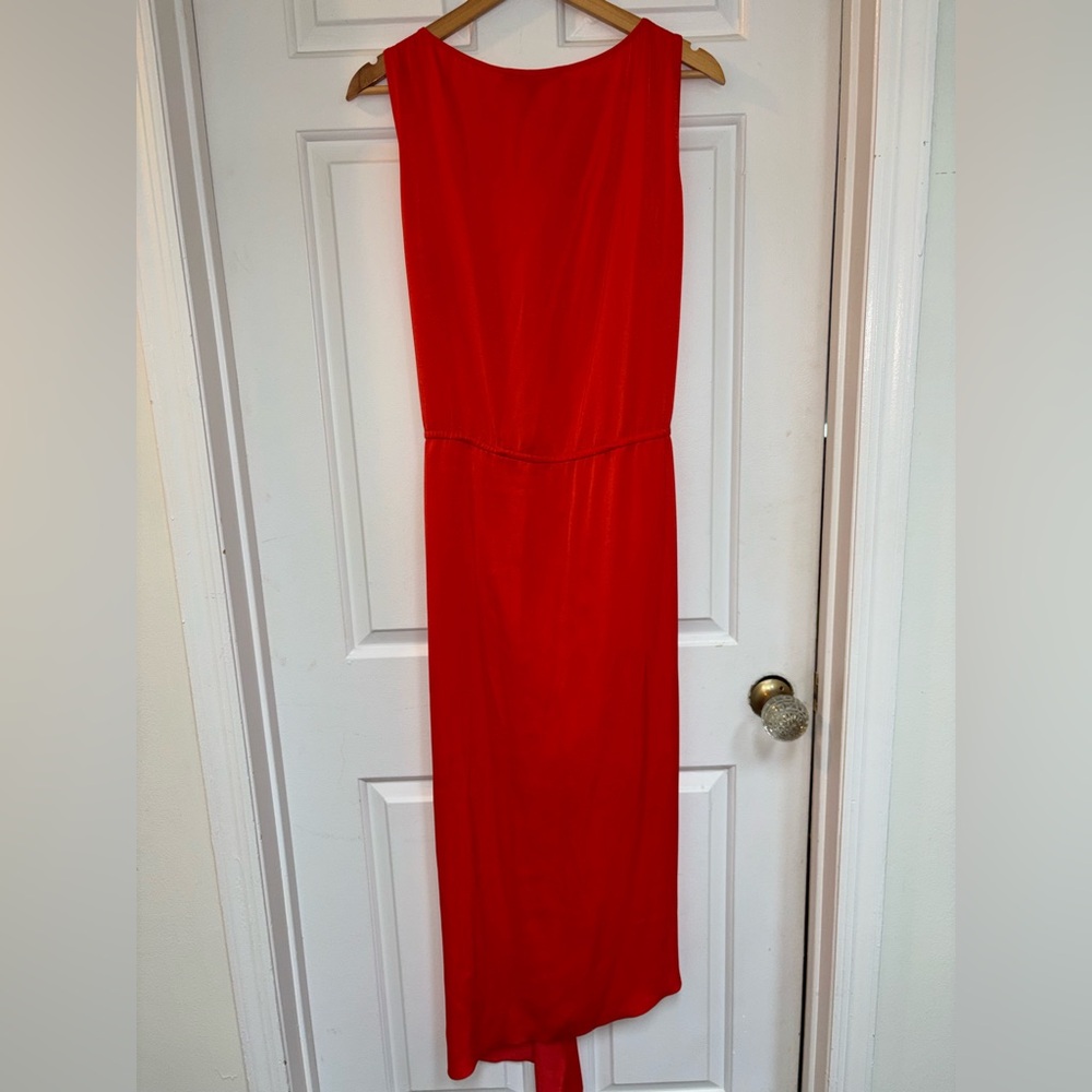 NWOT retail$178 size M BCBGMaxAzria Vibrant Red Asymmetrical Dress - Picture 4 of 5
